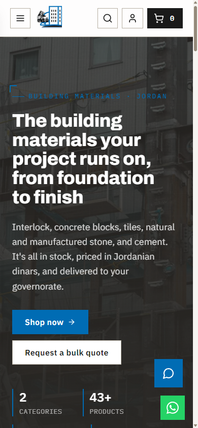 BMT storefront on mobile, English